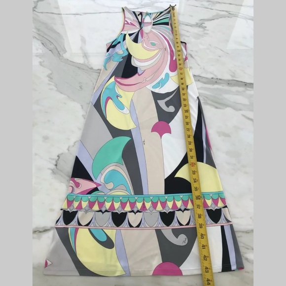 EMILIO PUCCI PINK MULTI PRINT SLEEVELESS DRESS MODEL 81RH61 SIZE IT 44 / US 10 - Picture 11 of 14